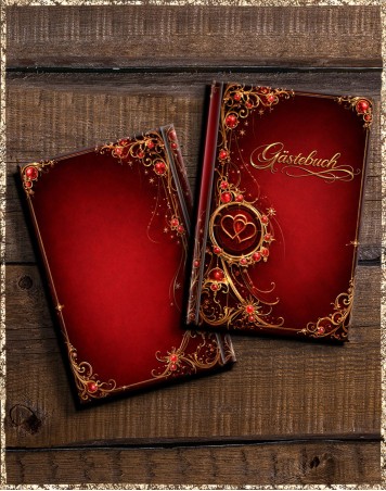 Gästebuch Hochzeit - bordeaux gold